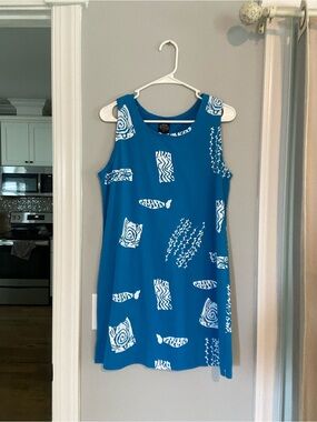 By the Sea Sleeveless Printed Shift Dress